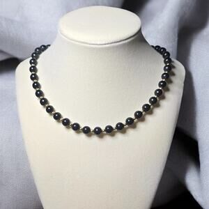Monet Black Gold Beaded Collar Necklace Quiet Luxury Minimalist Chic